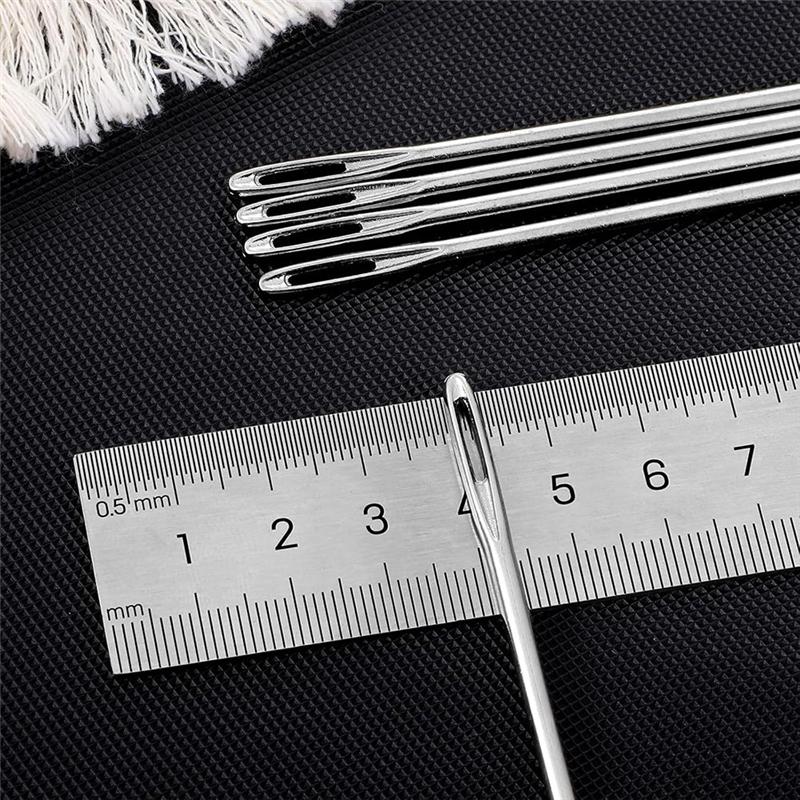 A96I-Hand Sewing Needles Set 5Pcs Upholstery With Large Eye, 4" Long For Quilting And DIY Crafts