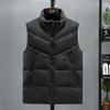 Men's Plus Size Winter Fashion Cotton Vest - Trendy Sleeveless Jacket with Stand Collar