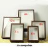 Trä 3D-bildramar Djup 3 cm 5 cm Torkad blomma Provhållare Handgjord DIY Hantverk Display Fotoram Heminredning