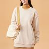 Anta Lifestyle Series Solid Color Round Neck Pullover Sweatshirt Unisex Sweatshirt Light-Smoke-Gray 972348710-3