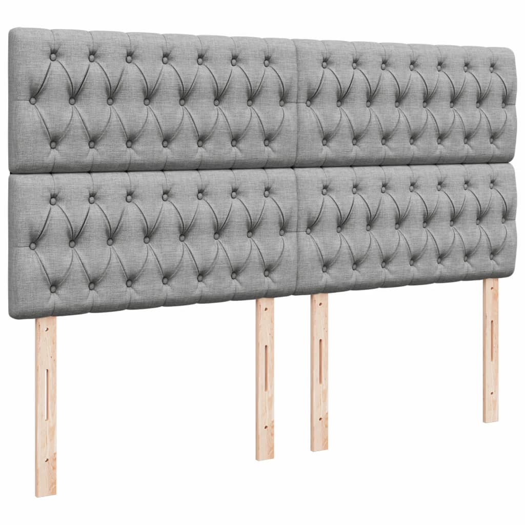 Vidaxl Letto Continentale Con Materasso, Grigio Chiaro, Tessuto, 180X200Cm
