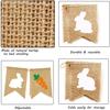 Burlap Rabbit Radish Garland Banners, Bunny Burlap for Easter Decorations Home Office School Outdoor Party Supply