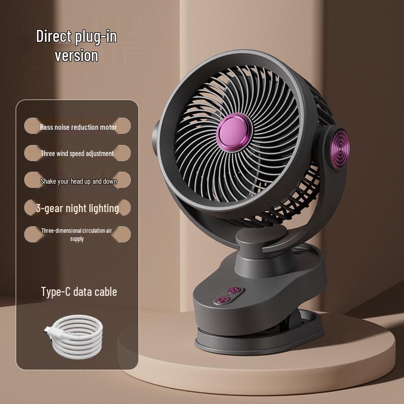 

Portable Mini Desktop Clip Fan with Automatic Head Shaking for Home, Dorm, or Outdoor Use 16 x 13.5 x 22.5 cm