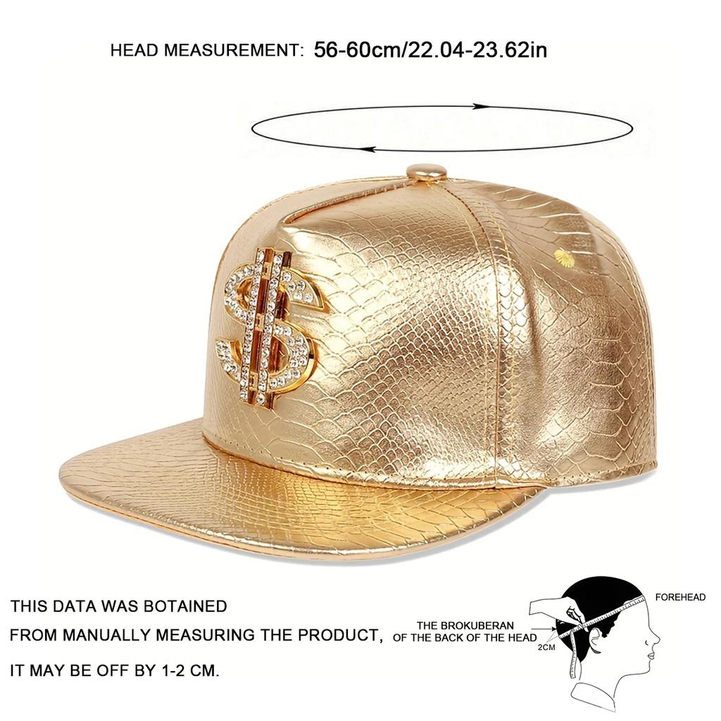 Unisex S Label Python Patterned Leather Hip-hop Hats Spring Autumn Outdoor Adjustable Casual Baseball Caps Sunscreen Hat
