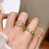 New Luxury Temperament Rhinestone Rings Vintage Irregular Metal Open Finger Rings For Women Party Jewelry Accessories Gifts