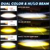 Motorcycle LED Spotlights Headlamp Car Headlight Bulbs Auto Lamp Projector Lens Dual Color Spot Fog Work Auxiliary Light 200W