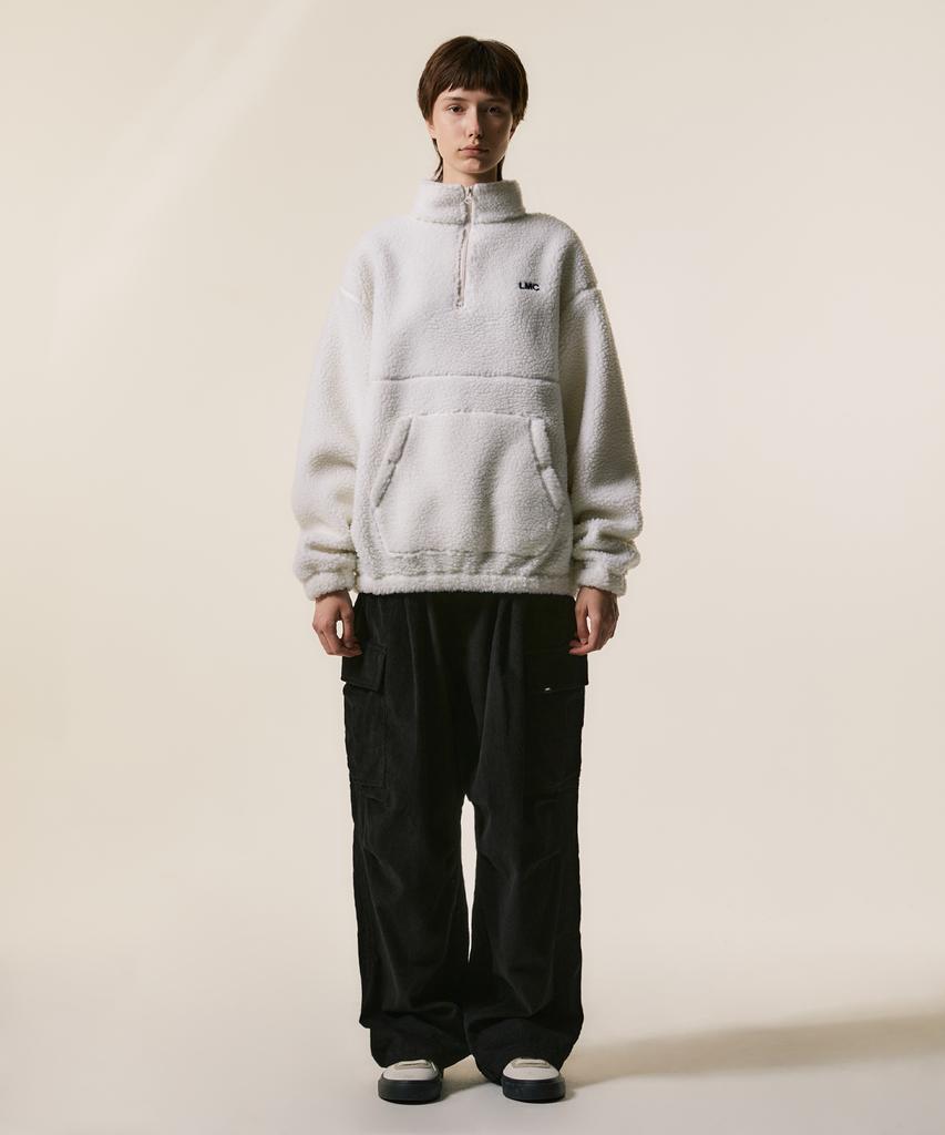 Lmc Og Boa Fleece Quarter Zip Pullover Ivory