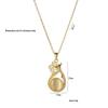 Women's Influencer Necklace: Cat's Eye Stone Rotating Pendant with Clavicle Chain Design