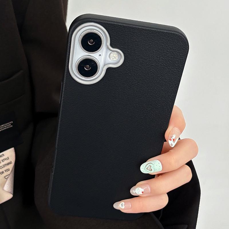 iPhone 17 Plain Leather Phone Case for Apple 15 Pro Max, 14/13, Solid Color, Compatible with 12, Cross-border 16/XS.