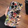 Custodia Nera Morbida per Telefono per iPhone 13 12 11 17 Pro Max XS XR 17Air 15 16 14 Plus 7 8 One Piece Luffy Frutto del Diavolo Zoro