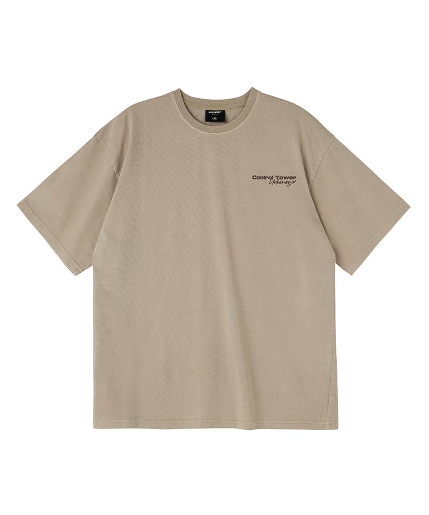URBANAGE Control Tower Pigment Oversleeve Short Sleeve Beige