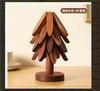 3/4/5Pcs Solid Wood Insulation Placemat Anti-Scalding Mat Tree Household High Temperature Resistant Table Mat