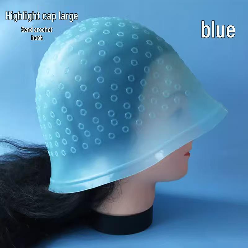 Unisex Silicone Highlighting Cap with Needle - Stretchable & Durable for Hair Dye