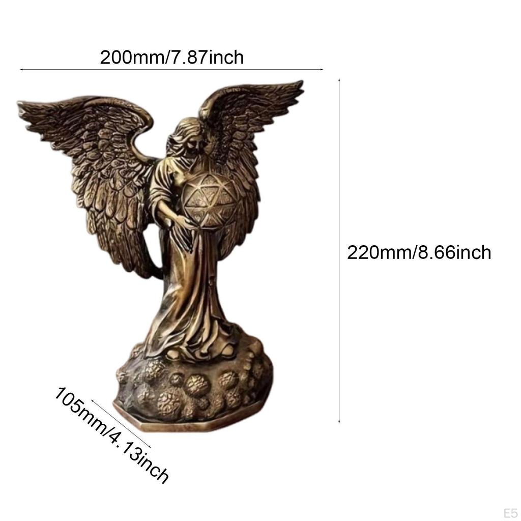 Angel Statue Resin Figurine Artwork Birthday Gift Tabletop Ornament Sculpture for Desk Fireplace