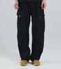 Beoteunseoul Balloon Fit Keyring Cargo Cotton Washed String Elastic Pants [Black]