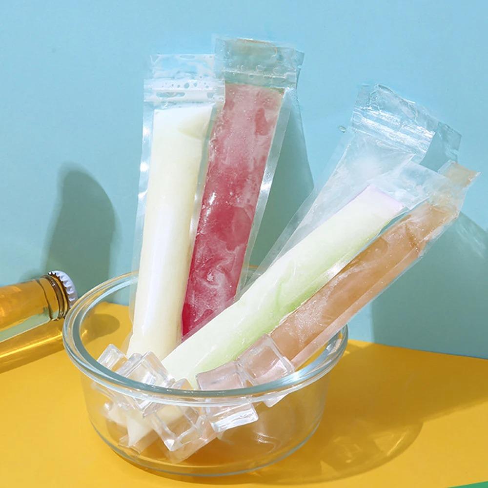 50pcs Zip Seals Ice Popsicle Bags With Silicone Funnel Ice Lolly Bag Homemade Ice Cream Bags  Yogurt
