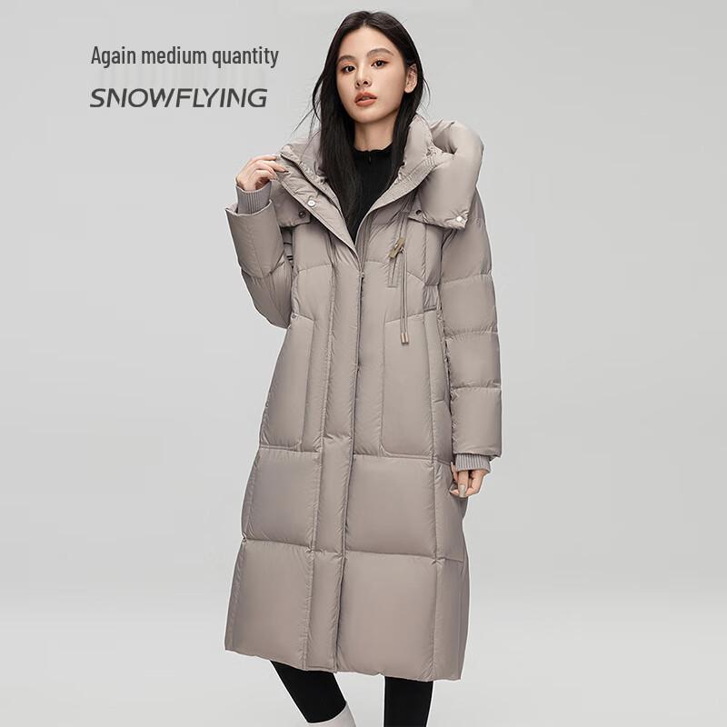 SNOWFLYING Women's Long Thickened Duck Down Jacket
