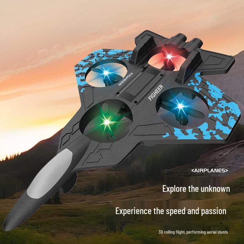 H19 Drop-resistant EPP Foam Stunt RC Airplane Hand-throw Fighter Quadcopter Toy Drone