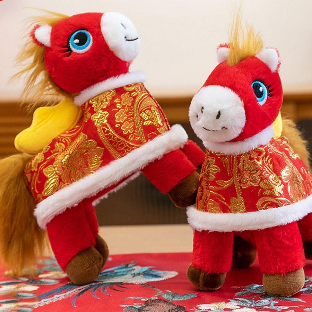 2026 Horse Year Plush Horse Doll Letter Print Horse Stuffed Animal Pony Animal Toys  Car Decor
