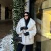 Short Faux Fur Coat Women Warm Winter Top Influencer Style Stand Collar Regular Sleeves