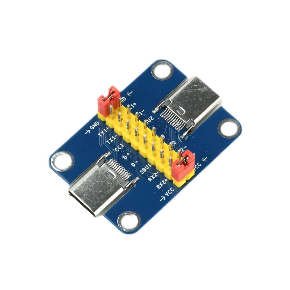 USB 3.1 Type‑C Male To Female Breakout Board 2.54mm Pin Header USB‑C Test Module For Hardware Circuit Debug Signal Verification