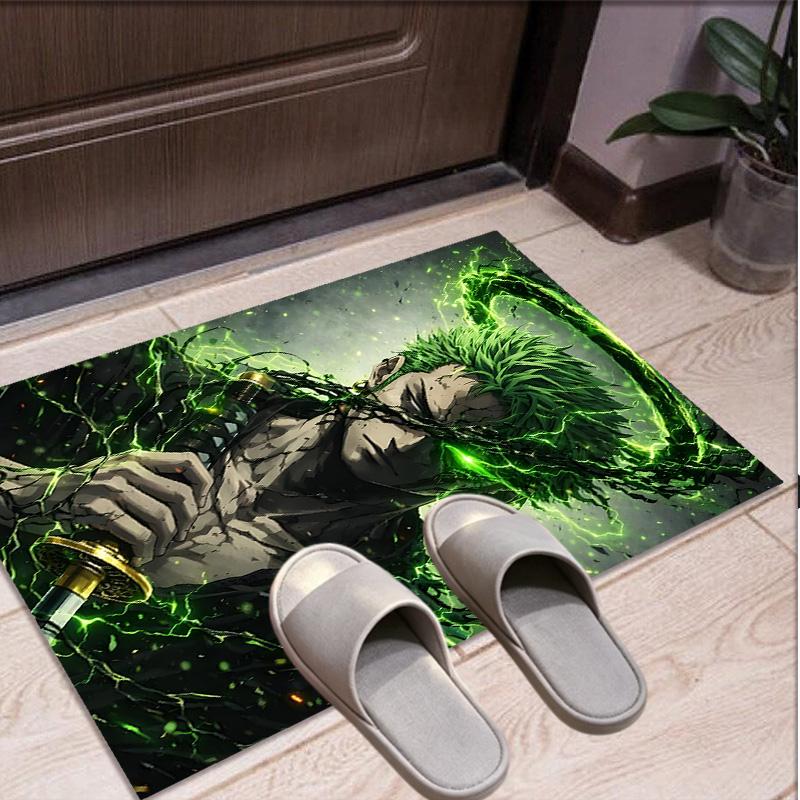 Roronoa Zoro Pattern Rug, Indoor/Outdoor Mat, for Picnic, Gameroom, Bedroom, Office, Living Room, Home Decor Carpet, Birthday Gift