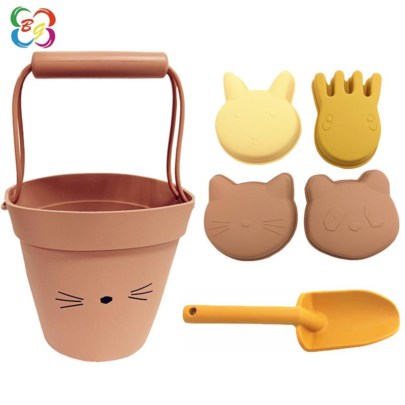 Outdoor Parent-Child Interactive Silicone Beach Bucket Set – Baby Sand, Water, and Snow Play Tools