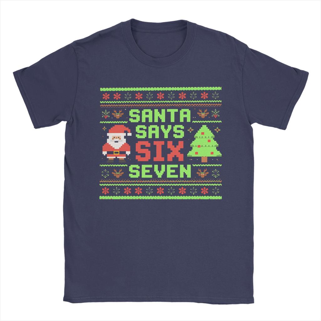 Men's T-Shirt Dabbing Christmas Santa Says 67 Vintage 100% Cotton Tees Short Sleeve T Shirt Crew Neck Clothes Printed