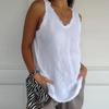 Summer Sleeveless O-Neck Tank Top with Tassel Splicing