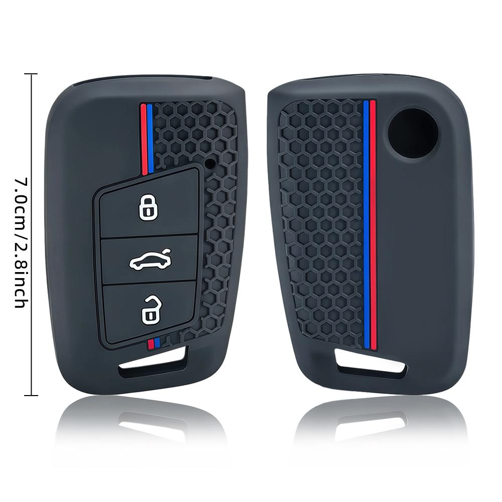 Silicone Car Remote Key Cover For Volkswagen VW Magotan Passat B8 For Skoda Superb A7 Protected Shell Fob Accessories Keychain