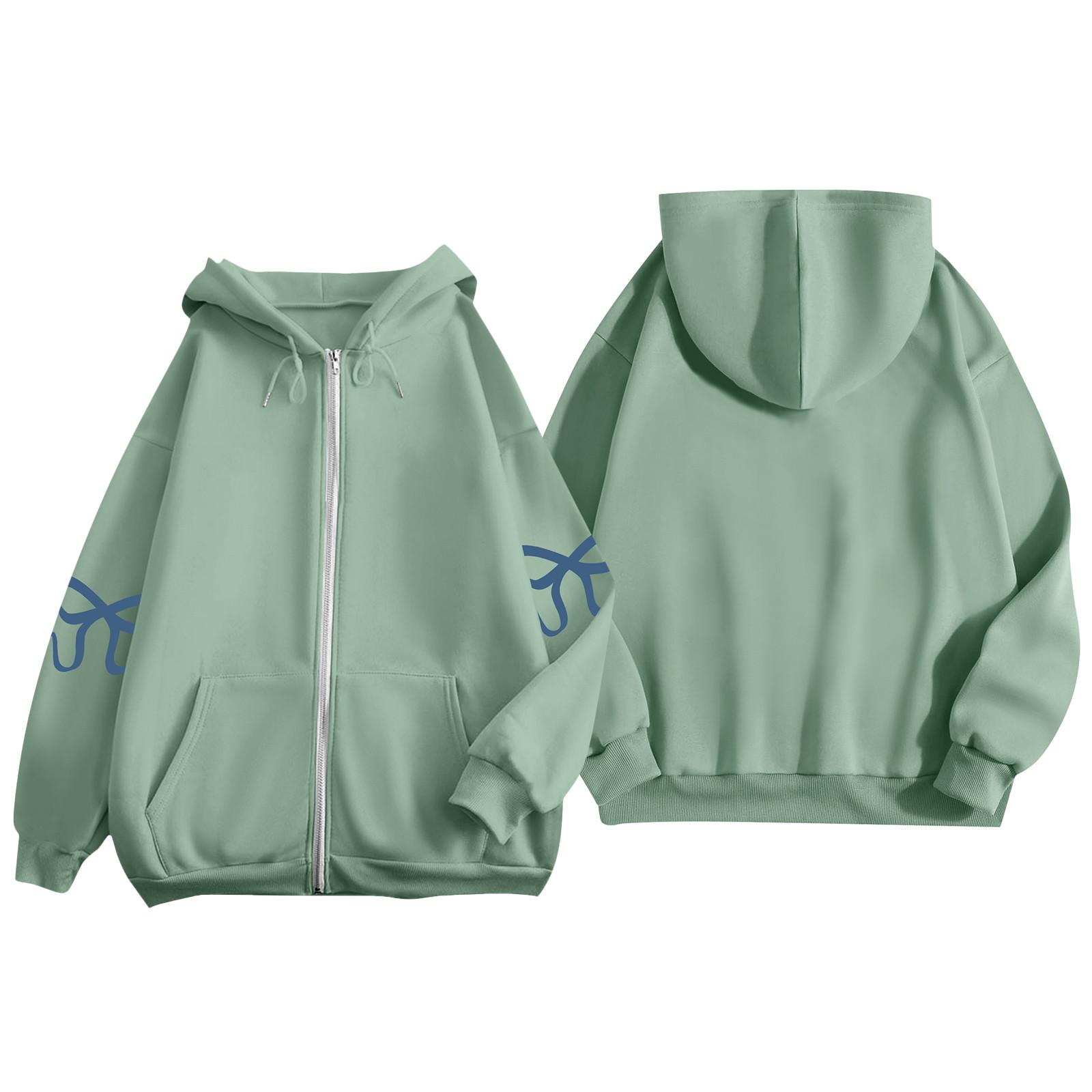 

Женская куртка-кардиган с длинными рукавами и карманами, с принтом бантов, на молнии, с капюшоном, пальто L