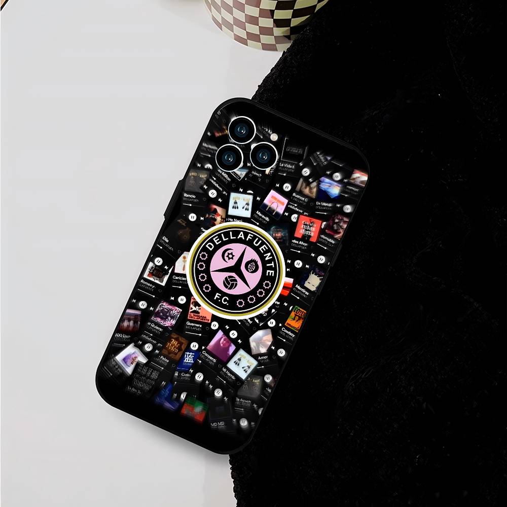 D-Dellafuente-e F C For IPhone 13,17,11,12,16,14,15,Plus,Pro Max Soft Silicone Black Phone Case