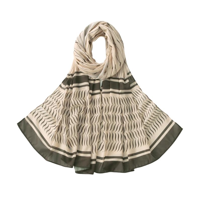 

Стильный шифоновый платок на голову Традиционный исламский шарф Религиозный головной платок для особого случая бежевый