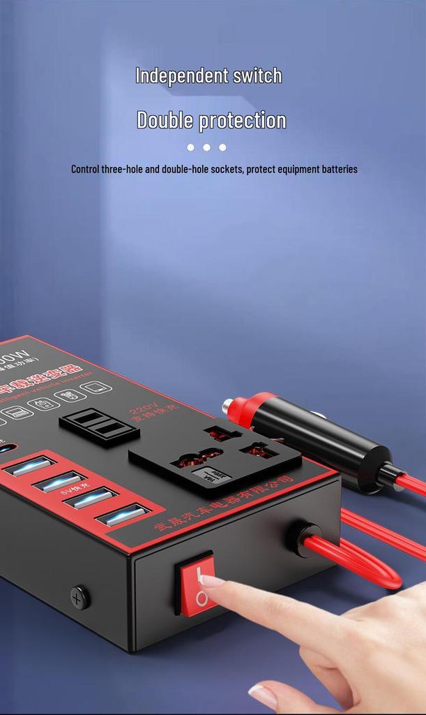 Truck and Car Inverter: 24V/12V to 220V High-Power Multifunctional Charging Converter