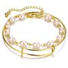 Bohemian Metal Chain Bracelet Set For Women Geometric Gold Color Thick Link Chain Open Bangle Female Fashion Jewelry