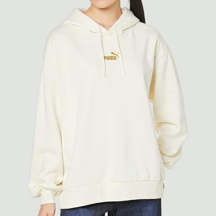 Puma Winterized Hoodie Logo Fleece Pullover Sweatshirt Women Hoodies Ivory 848251-73