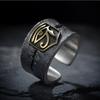 And American European Trend Fashion Mens Ring Hip Hop Eye Of Horus Retro Personality Ring Open Ring Party Accessories