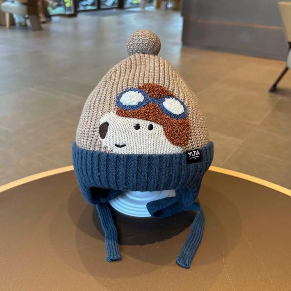 Cold Proof Children Hat Cute Cartoon Warm Knitted Hat New Ear Protection Hat  Children