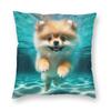 Pomeranian Dog Square Pillowcase Pillow Cover Cushion Throw Pillow for Home Bedroom Car