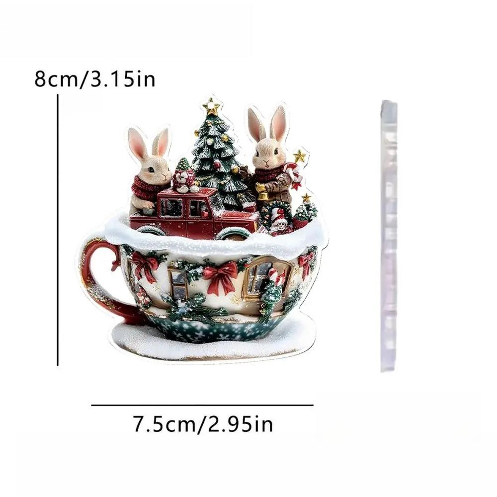Christmas Coffee Cup Ornaments Coffee Mug Decorative Tree Hanging 2025 Xmas Navidad 2026 New Year Easter Bunny Party Supplies
