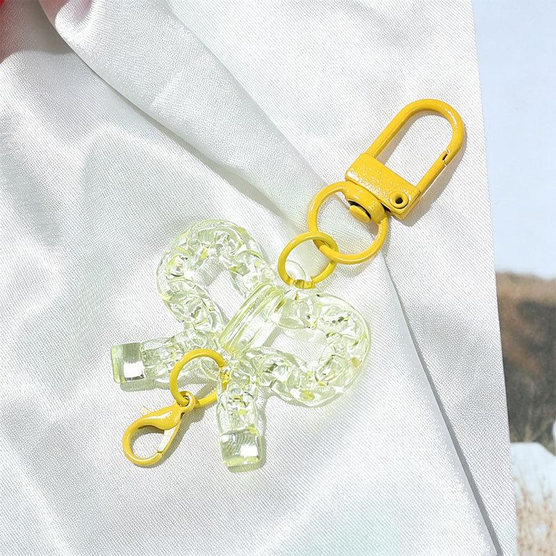 Summer Dopamine Transparent Bow Acrylic Keychains for Girls' Bags - DIY Charms & Accessories Gifts