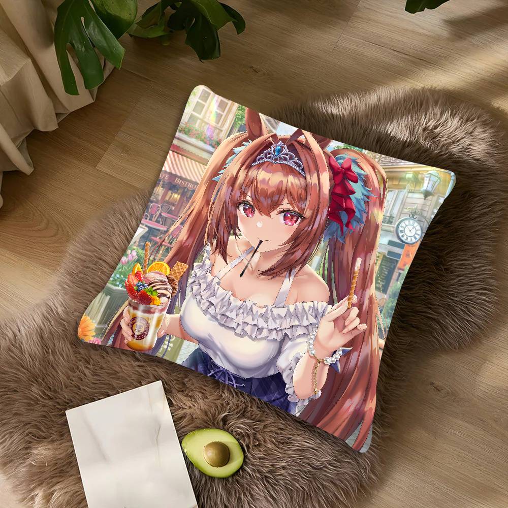 Cute Uma Musume Pretty Derby Pillow Case Cushion Cover Decor Home Throw Pillow Covers For Couch Camping Pillow Cover Decorations