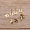 50-100 Stück 2 Farben Edelstahl Ohrstecker Leere Stiftbasis Pins Mit Verschluss Ohrrücken Für DIY Schmuckherstellung
