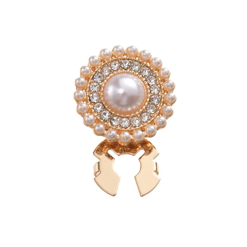 Rhinestone Perle Blomst Knappedeksel DIY Tilbehør Blomst Mansjettknapper for Menn Kvinner Klær