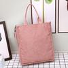 Women's Retro Corduroy Tote - Large Capacity Striped Shoulder or Crossbody Bag