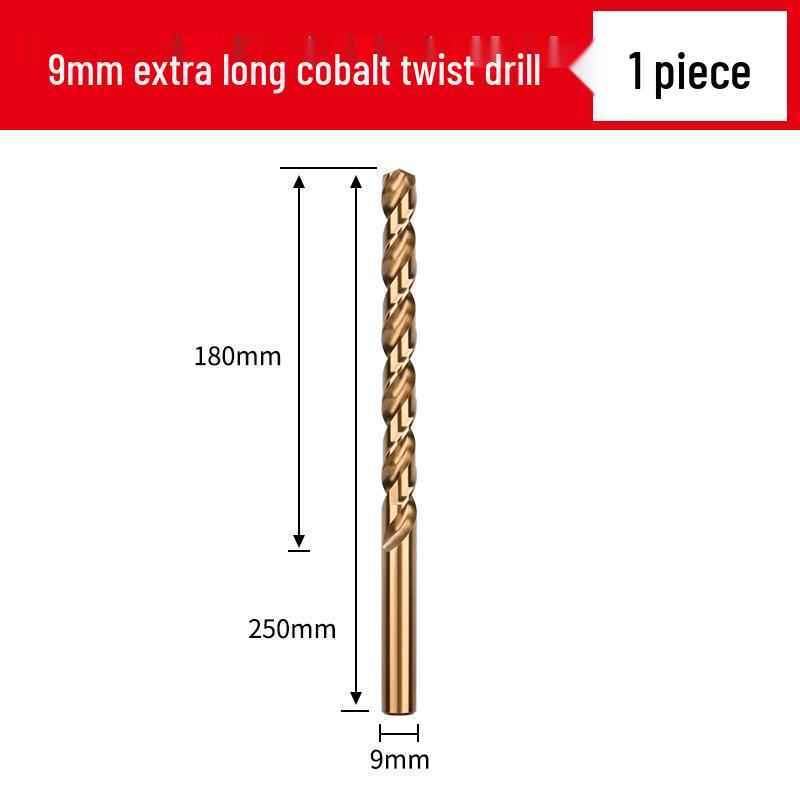 Cobalt Extra-Long High-Strength Alloy Twist Drill Bit for Stainless Steel and Woodworking