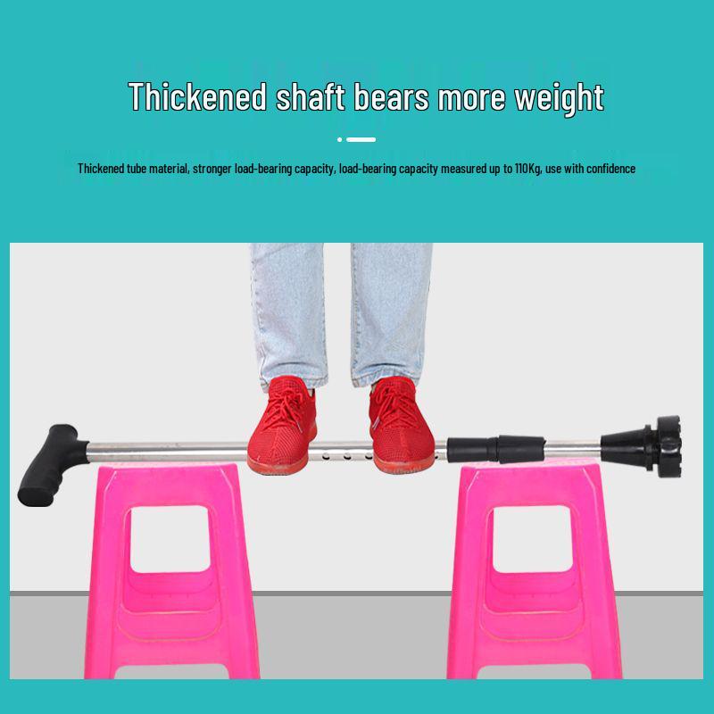 Adjustable Non-Slip Four-Legged Cane for Seniors - Lightweight Stainless Steel Walking Stick