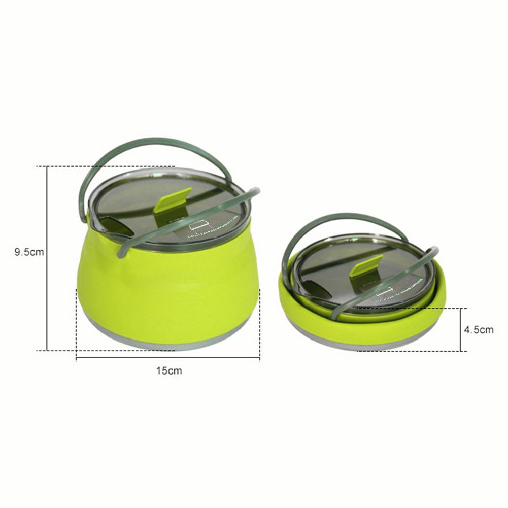 Camping Water Kettle Portable Collapsible Tea Boiling Water Pot with Handle Tableware for Camping Travel Self-Driving Essentials