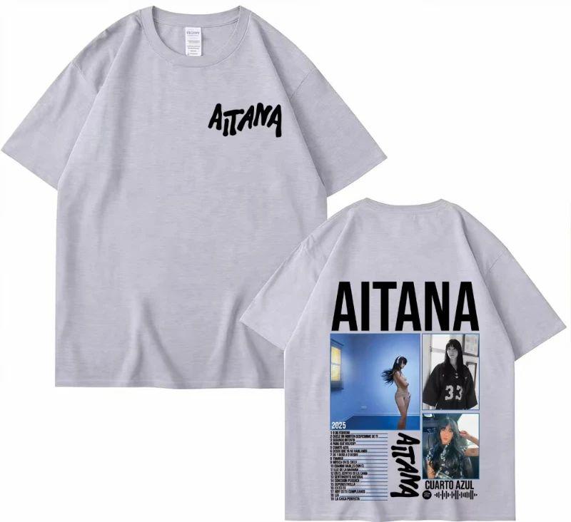 Harajuku Fashion Aesthetic Short Sleeve T-shirt Pop Singer Aitana Cuarto Azul Tour Graphics T Shirts Men Women Cotton Tee Shirt