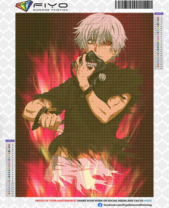 

DIY 5D алмазная живопись Токио вурдалак аниме полная мозаика Алмазная вышивка картина горный хрусталь наборы для вышивки крестом домашний декор cuadros Round Drill 25x35cm